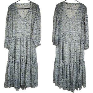 Free People | Dresses | Free People Mia Embroidered Gauze Mini Dress  Flowlong Sleeve Pockets | Poshmark